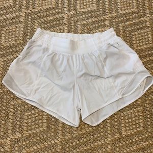 white lululemon 4 inch shorts